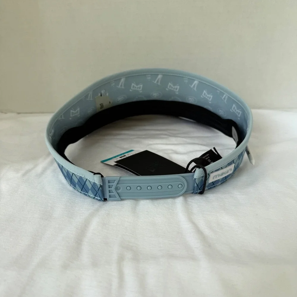 Melin Hydro Coast Links Visor Mens OSFM Blue Argyle Water Resistant Golf Hat